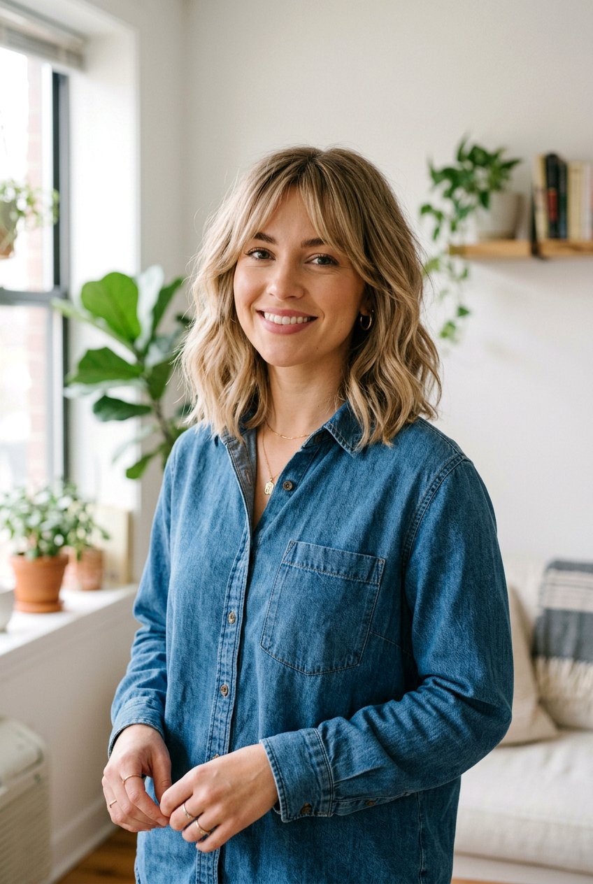 Shoulder Length Lob With Curtain Bangs - 20 curtain bangs with lob for fine hair - 20 curtain bangs with lob for fine hair