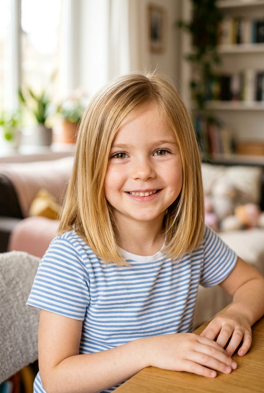 Shoulder Length Long Bob - 20 school bob for little girls - 20 school bob for little girls