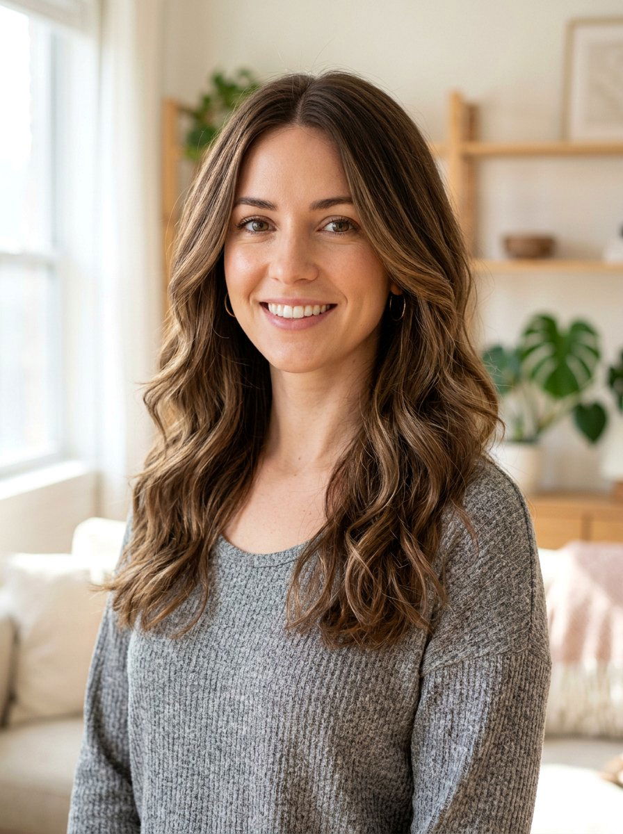 Shoulder Length Long Layers With Middle Part - 20 shoulder length haircut with center part - 20 shoulder length haircut with center part