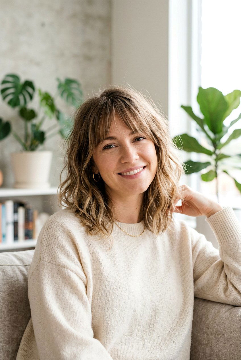 Shoulder Length Messy Lob With Bangs For Fine Hair - 20 shoulder length haircut for fine hair with bangs - 20 shoulder length haircut for fine hair with bangs