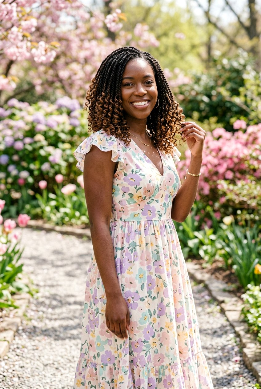 Shoulder Length Mini Twists With Curly Ends - 20 mini twists with curly ends - 20 mini twists with curly ends