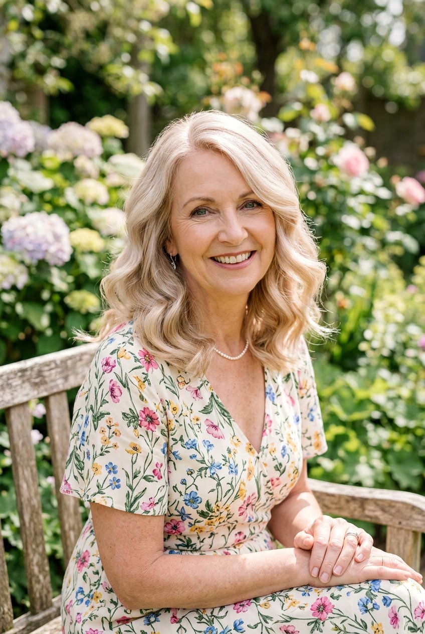 Shoulder Length Pearl Blonde Waves - 20 pearl blonde for women over 60 - 20 pearl blonde for women over 60