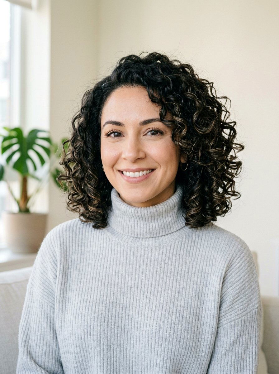 Shoulder Length Round Curly Cut - 20 round haircut for curly hair - 20 round haircut for curly hair