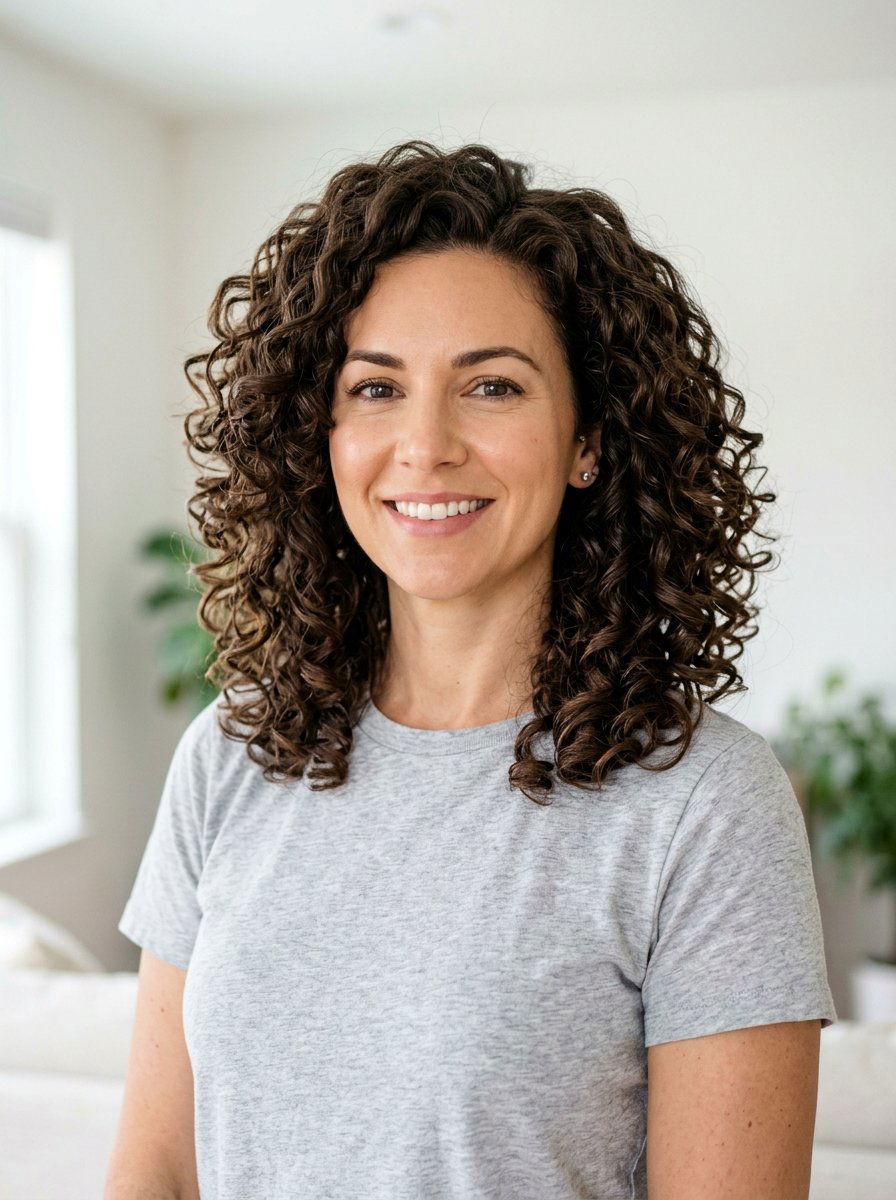 Shoulder Length Rounded Curly Layers - 20 shoulder length curly layers haircut - 20 shoulder length curly layers haircut