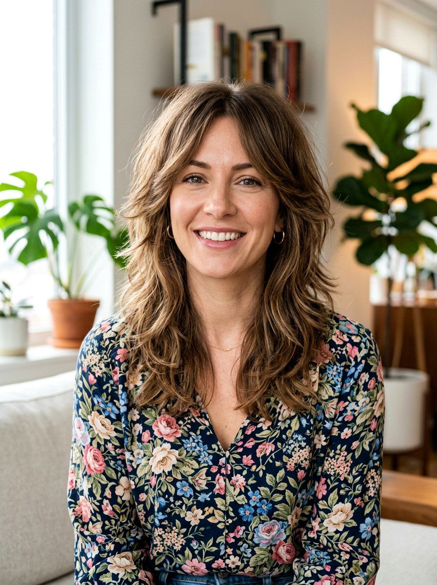 Shoulder Length Shag - 20 soft shaggy layers for older women - 20 soft shaggy layers for older women