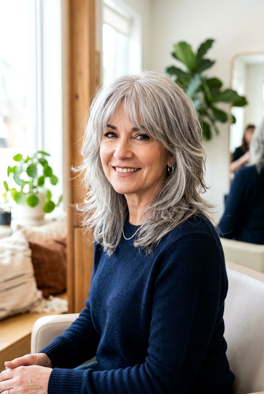 Shoulder Length Shag - 20 rejuvenating hairstyles for women over 50 - 20 rejuvenating hairstyles for women over 50