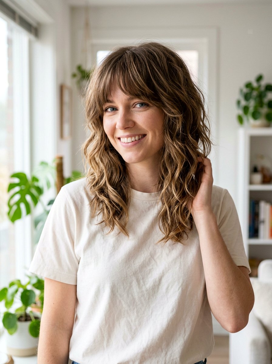 Shoulder Length Shag Haircut With Waves - 20 shoulder length haircut with soft waves - 20 shoulder length haircut with soft waves