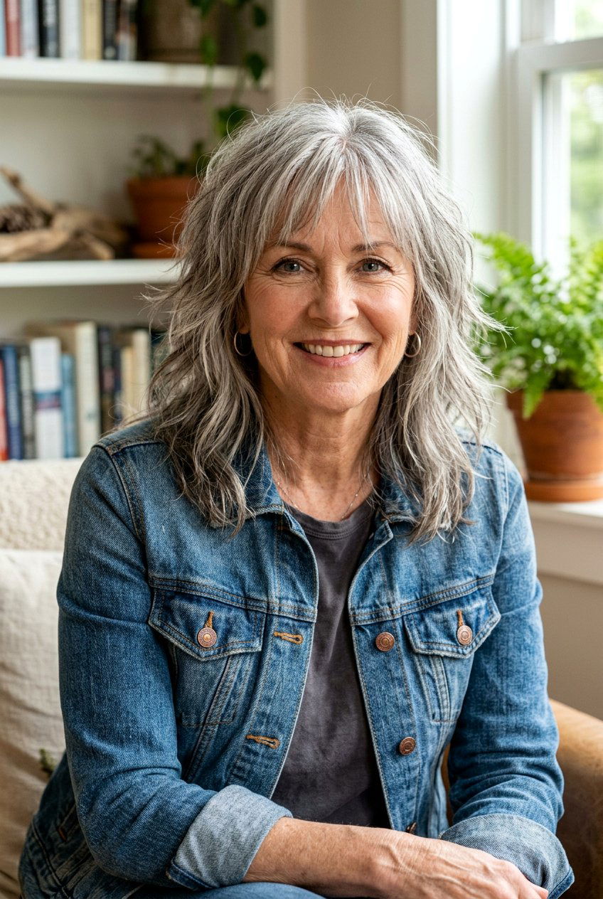 Shoulder Length Shag With Bangs - 20 shoulder length layers for women over 60 - 20 shoulder length layers for women over 60