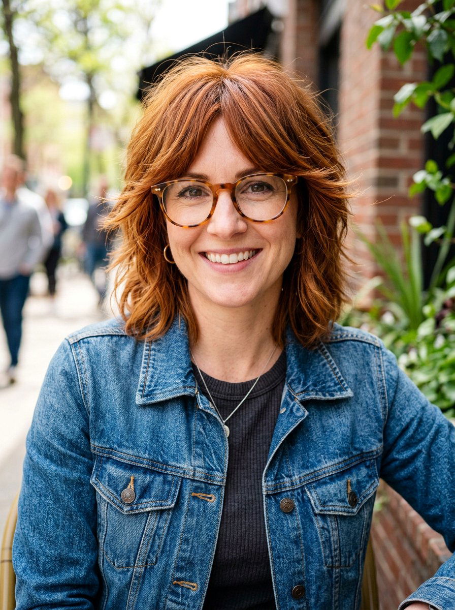 Shoulder Length Shag With Glasses - 20 layered shags for women with glasses - 20 layered shags for women with glasses