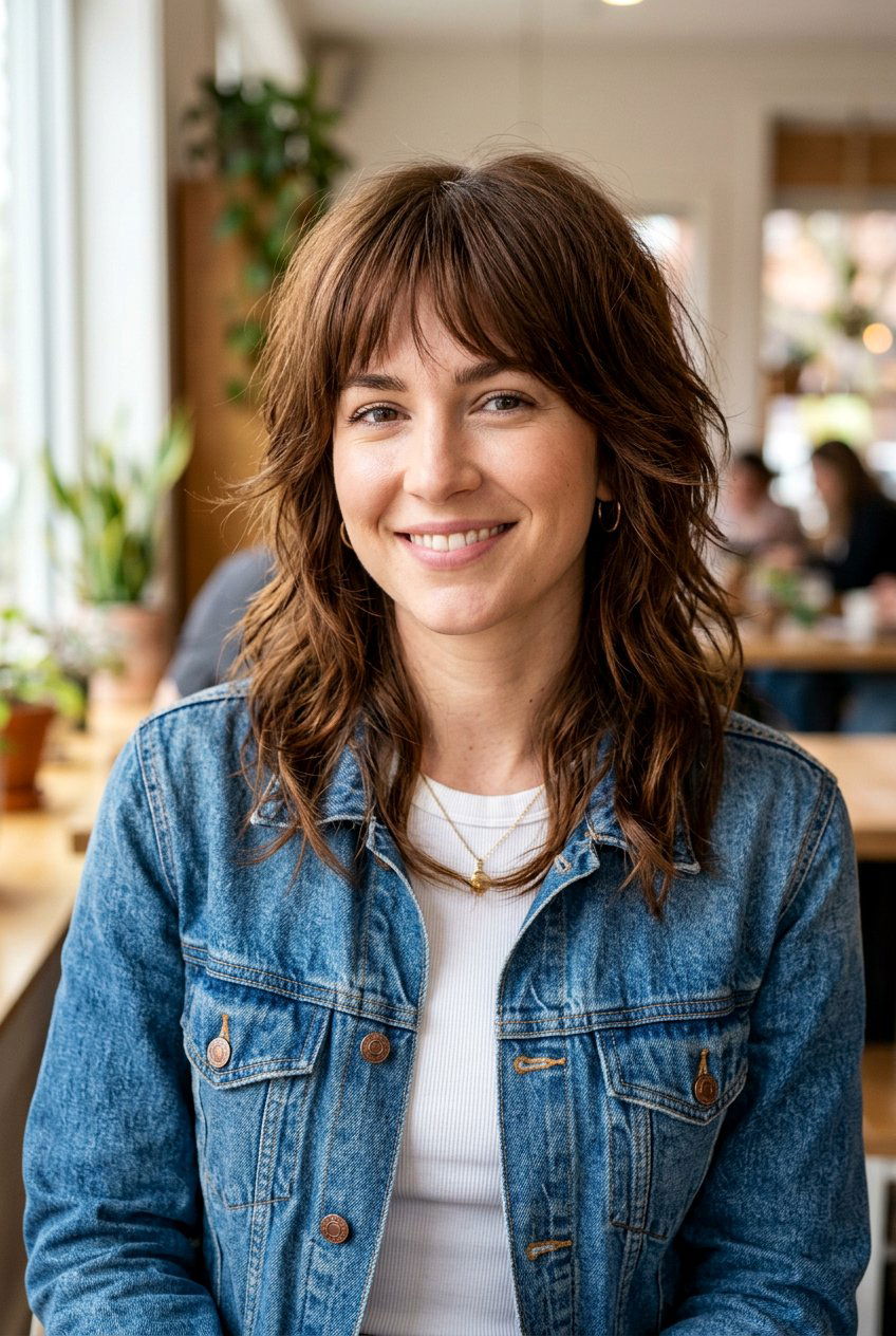 Shoulder Length Shag With Wispy Bangs - 20 shag haircut with wispy fringe - 20 shag haircut with wispy fringe