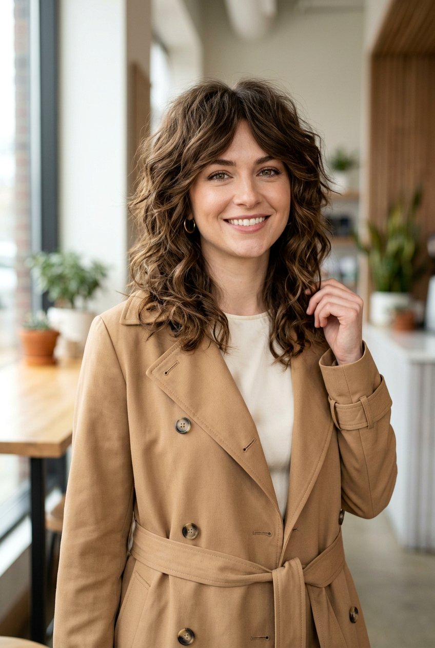 Shoulder Length Shag - 20 office hairstyle for thick wavy hair - 20 office hairstyle for thick wavy hair