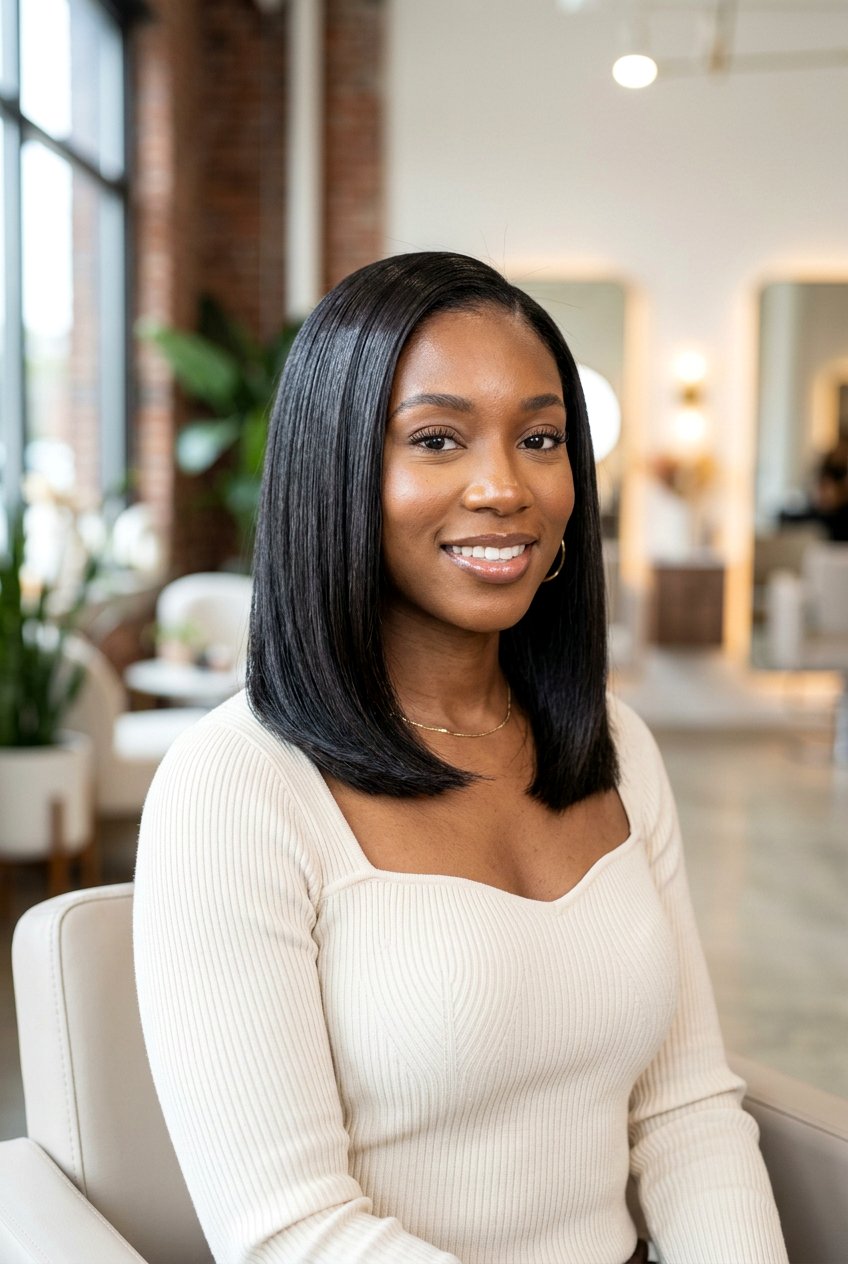 Shoulder Length Silk Press - 20 silk straight hair ideas - 20 silk straight hair ideas