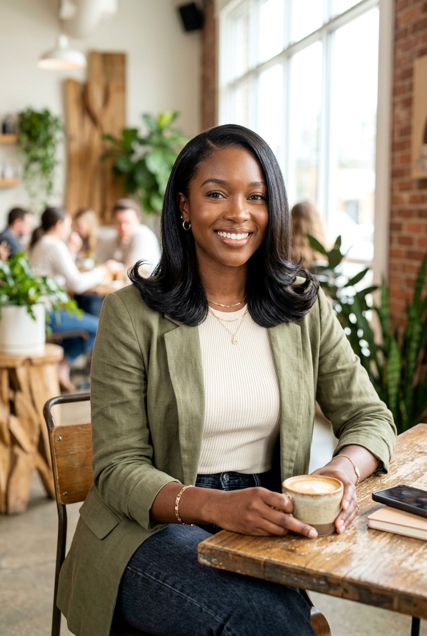 Shoulder Length Silk Press With Flip Ends - 20 black women shoulder length silk press ideas - 20 black women shoulder length silk press ideas