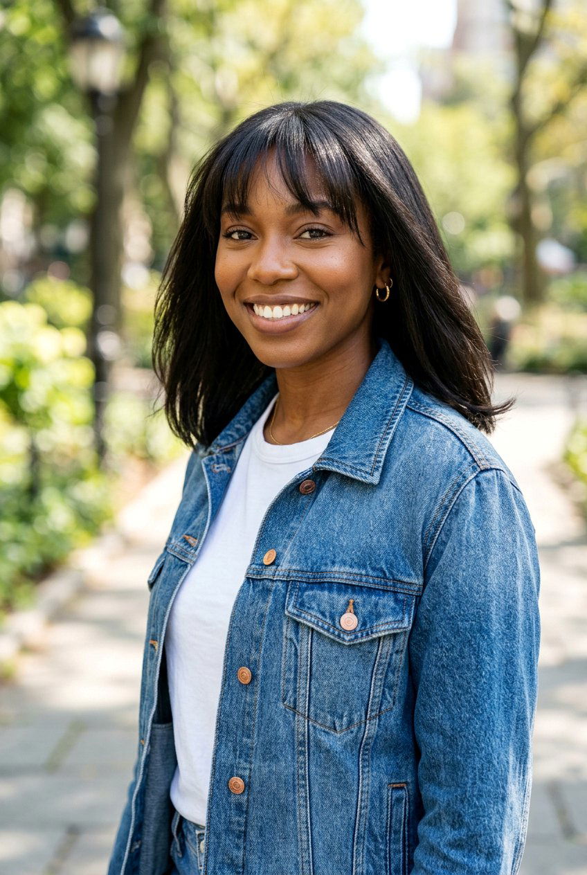 Shoulder Length Silk Press With Wispy Bangs - 20 black women shoulder length silk press ideas - 20 black women shoulder length silk press ideas