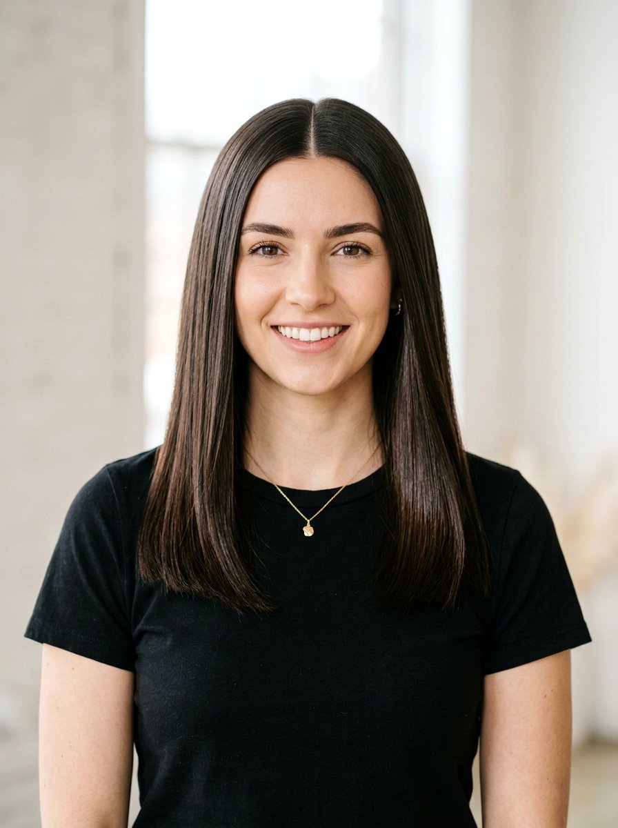 Shoulder Length Straight Hair With Center Part - 20 shoulder length haircut with center part - 20 shoulder length haircut with center part