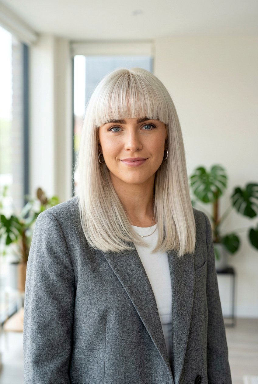 20 Stylish Blunt Fringe For Medium Straight Hair Ideas To Try