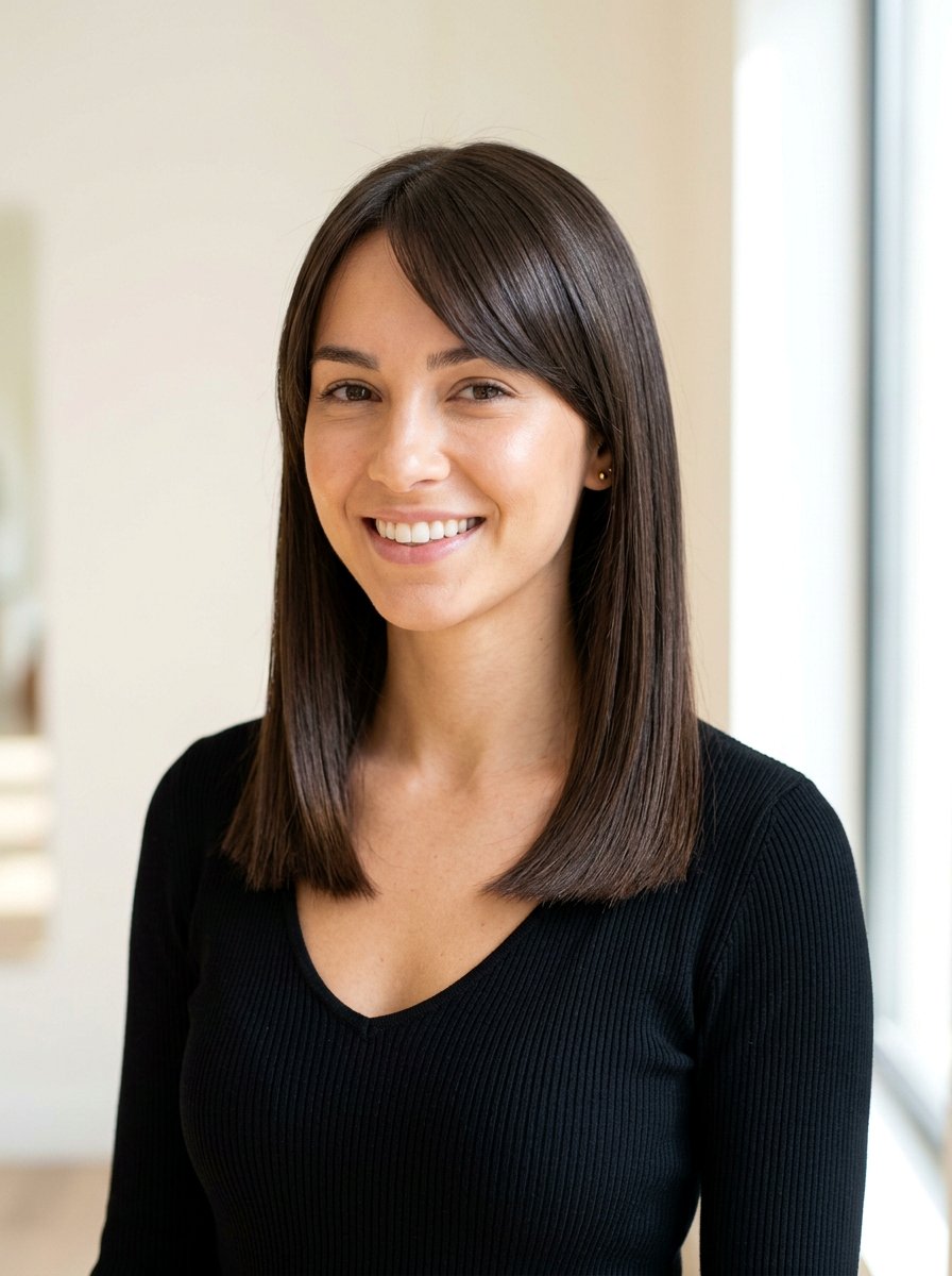 Shoulder Length Straight Haircut With Side Bangs - 20 shoulder length haircut with side bangs - 20 shoulder length haircut with side bangs