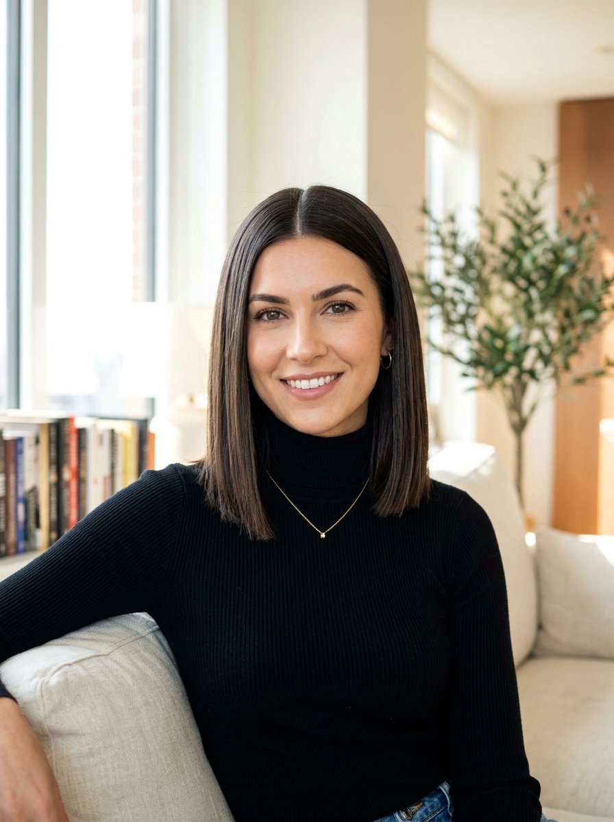 Shoulder Length Straight Lob - 20 polished straight haircut for women - 20 polished straight haircut for women