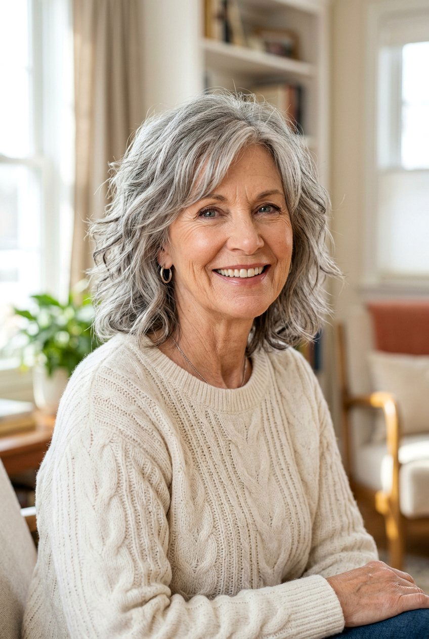 Shoulder Length Textured Cut - 20 medium haircut for women over 70 - 20 medium haircut for women over 70