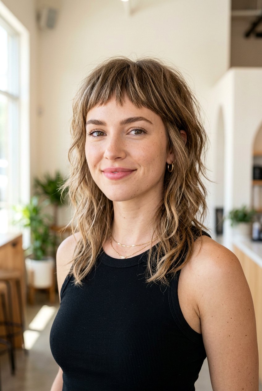 Shoulder Length Textured Cut With Micro Bangs For Fine Hair - 20 shoulder length haircut for fine hair with bangs - 20 shoulder length haircut for fine hair with bangs