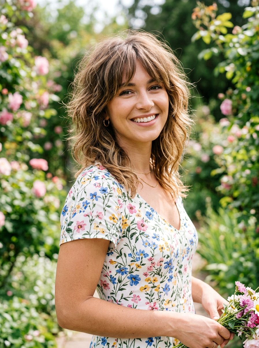 Shoulder Length Textured Shag - 20 shag haircut for thick wavy hair women - 20 shag haircut for thick wavy hair women