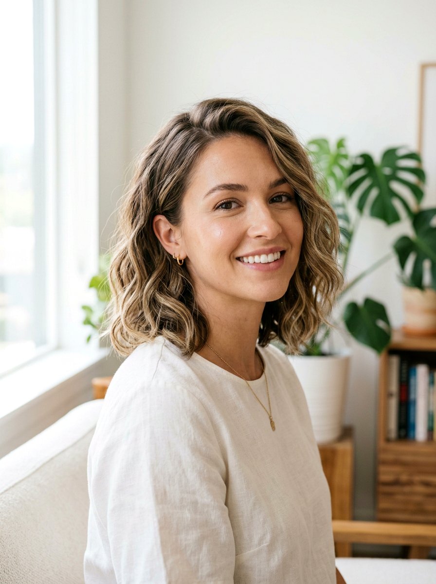 Shoulder Length Textured Wavy Bob With Layers - 20 textured wavy bob with layers - 20 textured wavy bob with layers