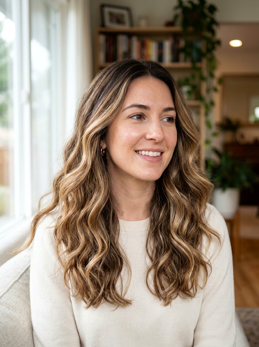 Shoulder Length Thick Wavy Hair With Balayage - 20 shoulder length wavy haircut for thick hair - 20 shoulder length wavy haircut for thick hair