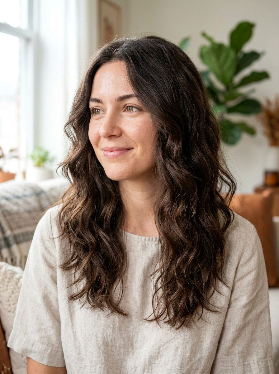 Shoulder Length Thick Wavy Hair With Wispy Ends - 20 shoulder length wavy haircut for thick hair - 20 shoulder length wavy haircut for thick hair