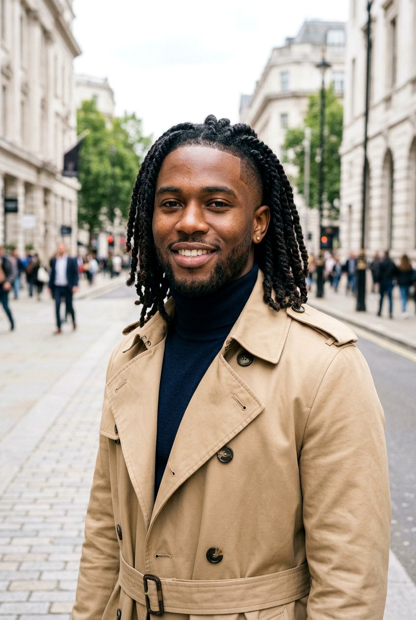 Shoulder Length Twists Taper Fade - 20 twists with taper fade for black men - 20 twists with taper fade for black men