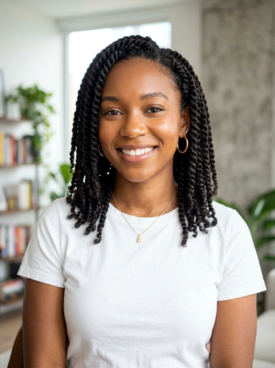 Shoulder Length Two Strand Twists - 20 two strand twists for black women - 20 two strand twists for black women