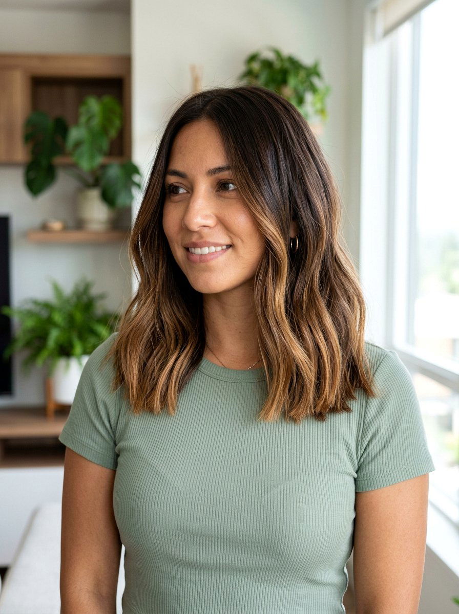 Shoulder Length Walnut Brunette Caramel Balayage - 20 walnut brunette with caramel balayage - 20 walnut brunette with caramel balayage