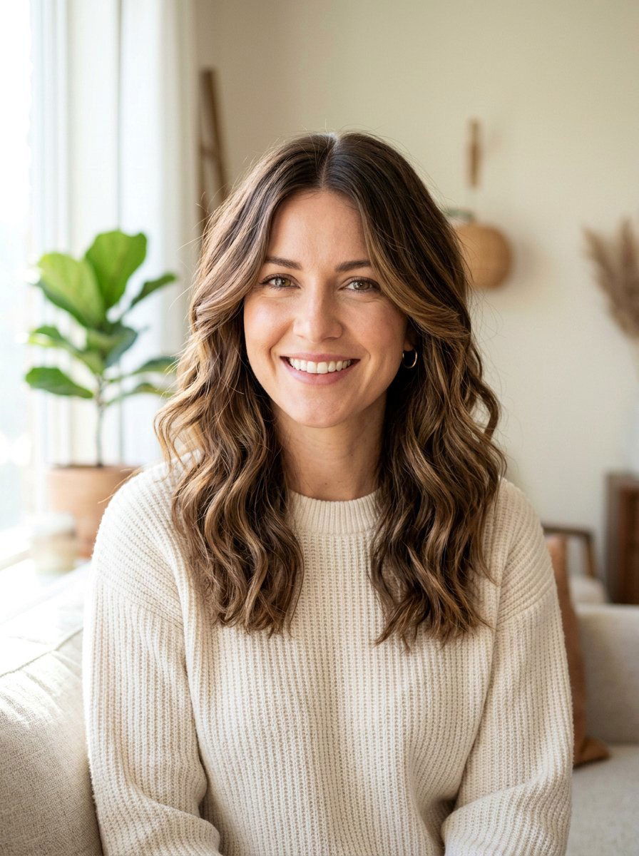 Shoulder Length Waves - 20 flattering haircut for oblong face women - 20 flattering haircut for oblong face women