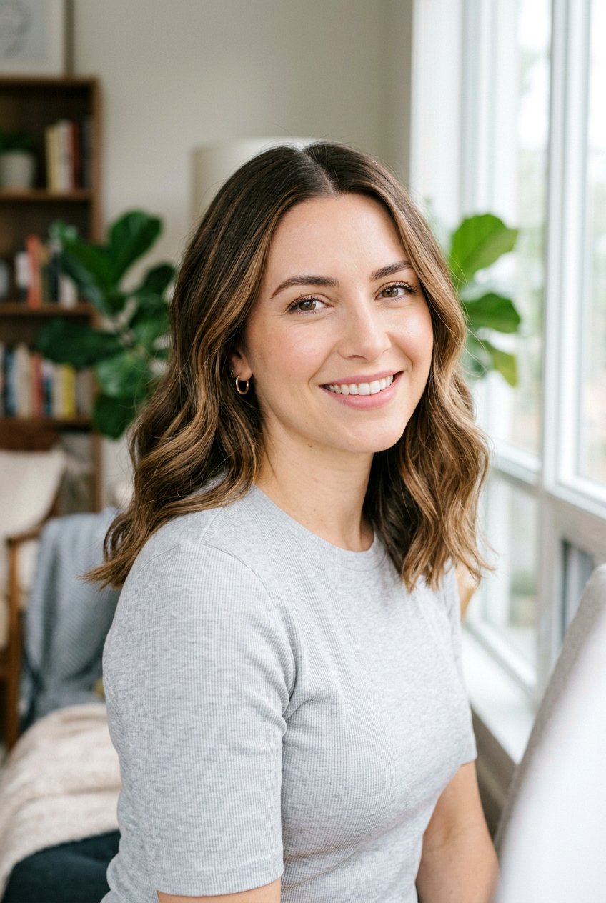 Shoulder Length Waves With Middle Part - 20 medium haircut for square face women - 20 medium haircut for square face women