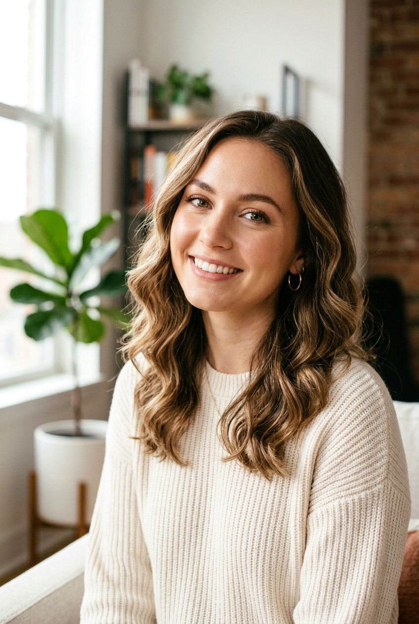 Shoulder Length Waves - 20 haircuts for round faces - 20 haircuts for round faces