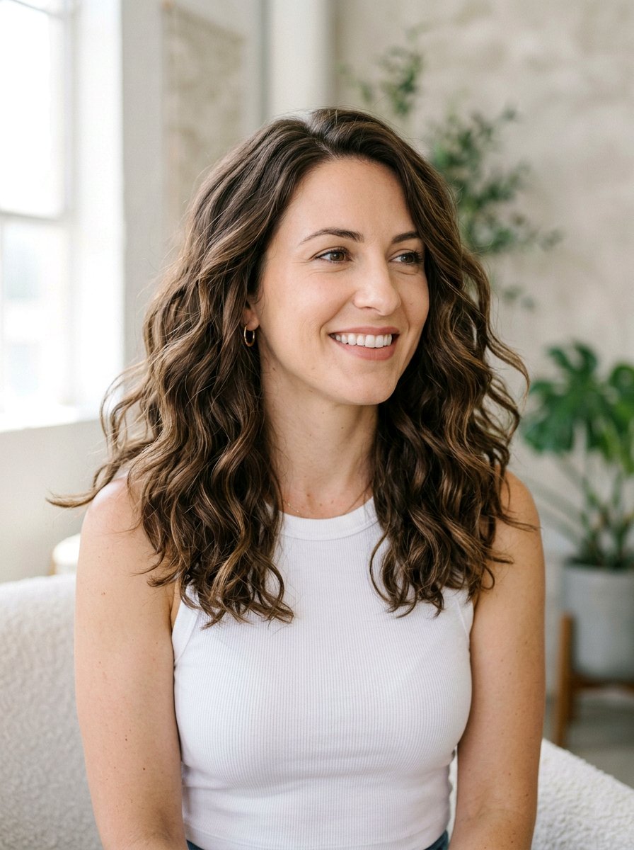 Shoulder Length Wavy Haircut For Thick Hair - 20 shoulder length haircut with soft waves - 20 shoulder length haircut with soft waves