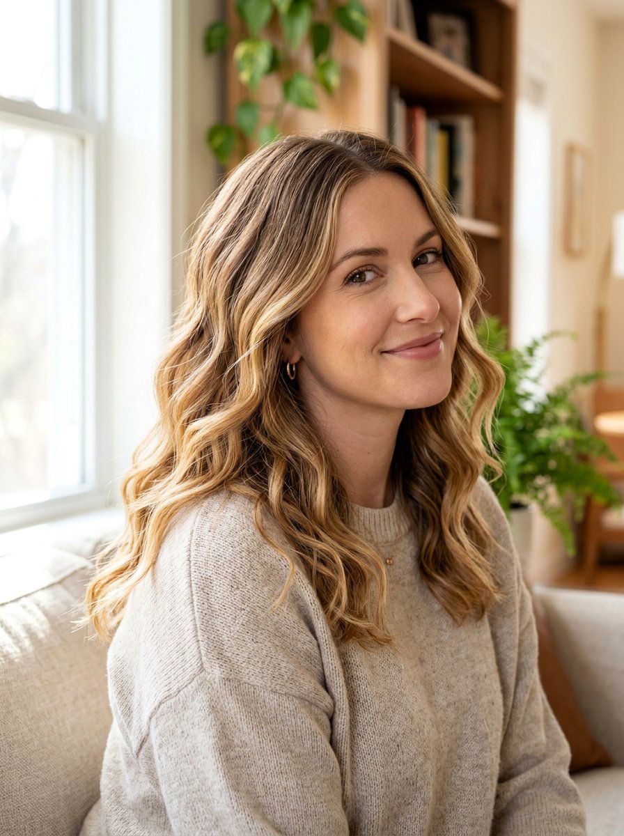 Shoulder Length Wavy Haircut With Balayage - 20 shoulder length haircut with soft waves - 20 shoulder length haircut with soft waves