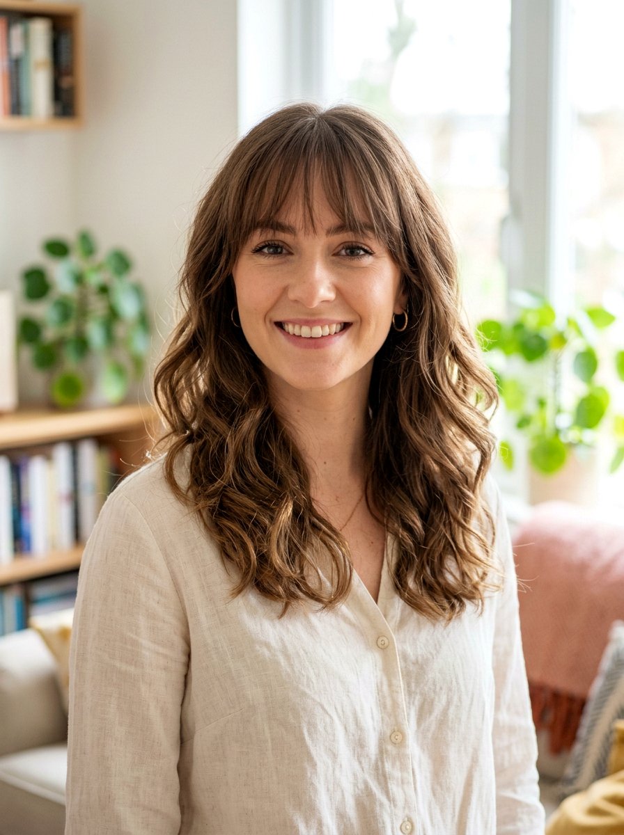 Shoulder Length Wavy Haircut With Soft Bangs - 20 shoulder length haircut with soft waves - 20 shoulder length haircut with soft waves