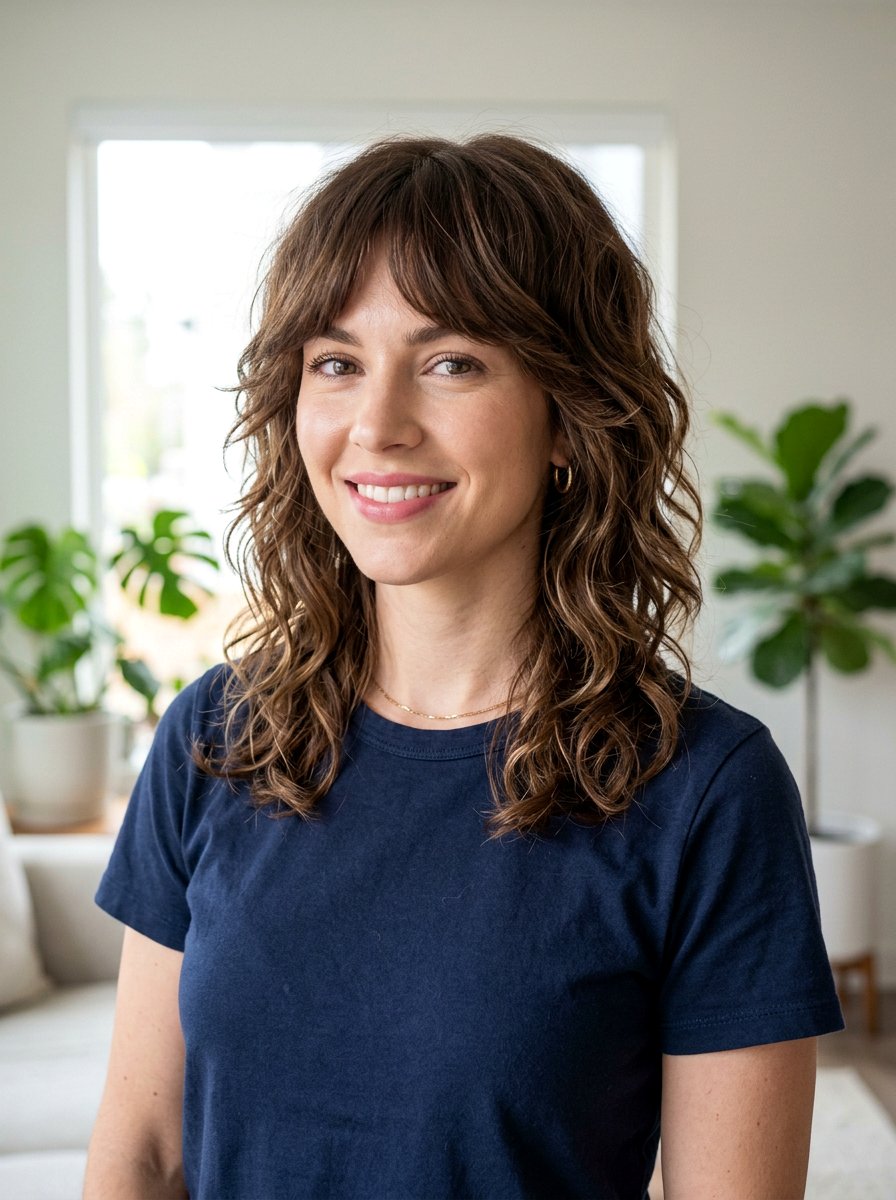 Shoulder Length Wavy Wolf Cut - 20 wavy wolf cut for mature women - 20 wavy wolf cut for mature women