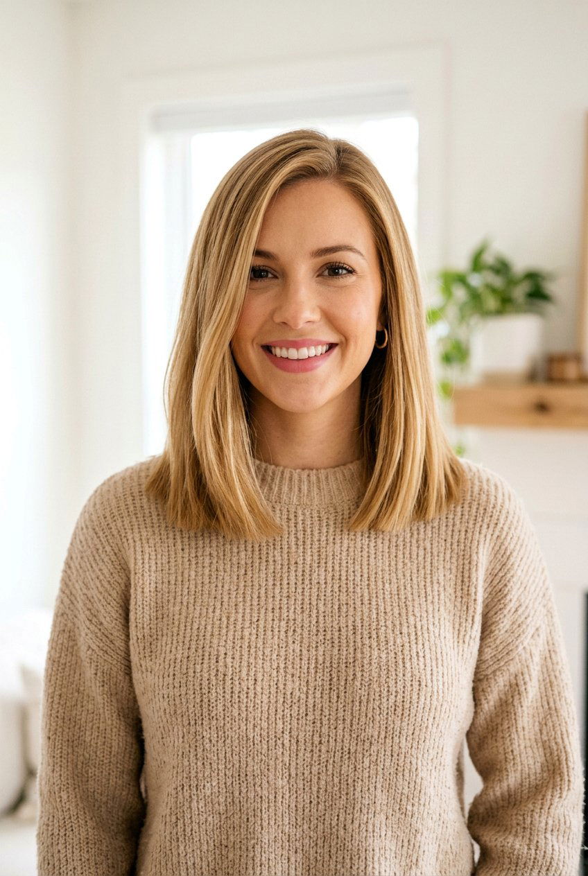 Shoulder length blunt lob for thin hair - 20 blunt cut for damaged ends - 20 blunt cut for damaged ends