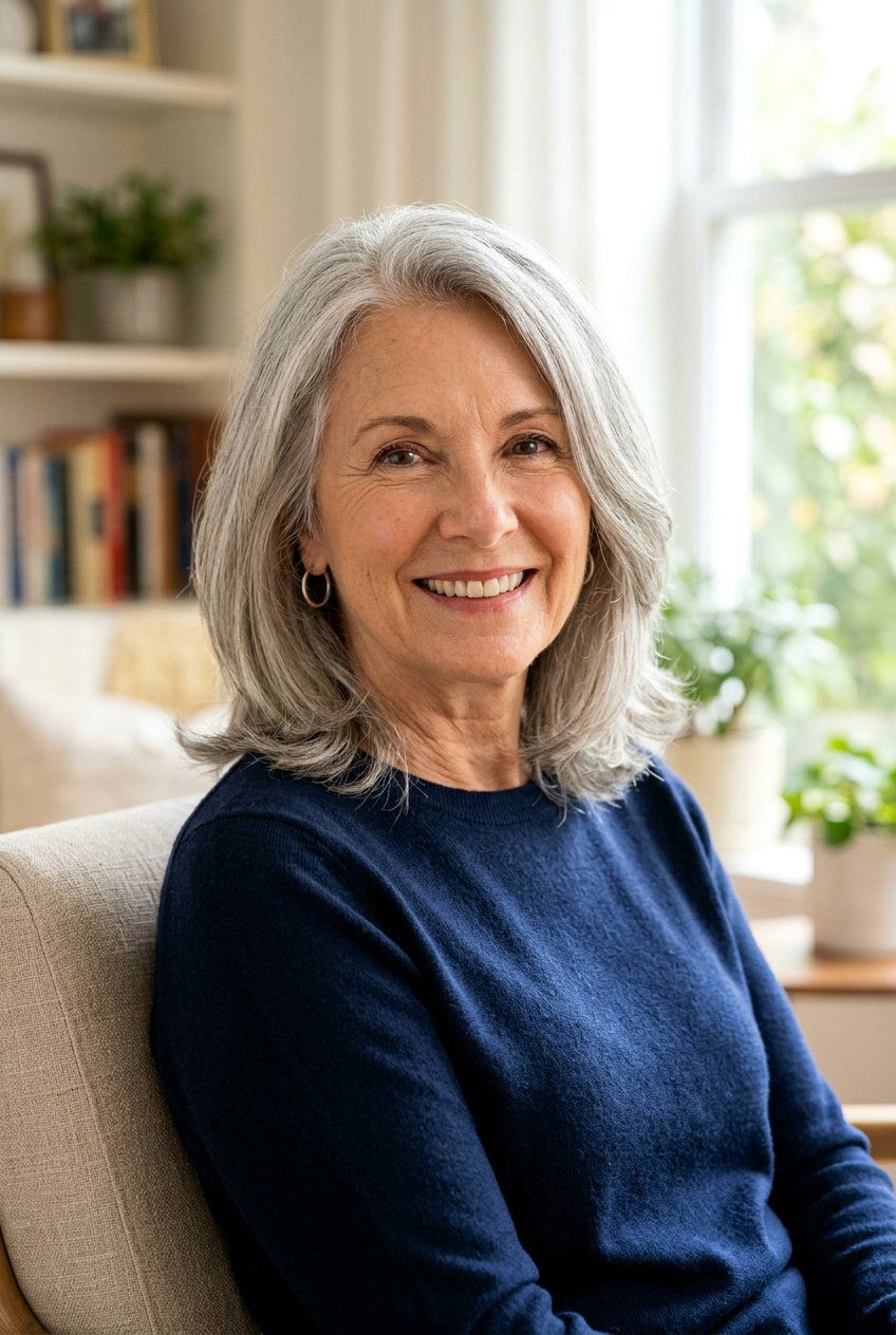 Shoulder length gray hair - 20 gray hairstyles for older women - 20 gray hairstyles for older women