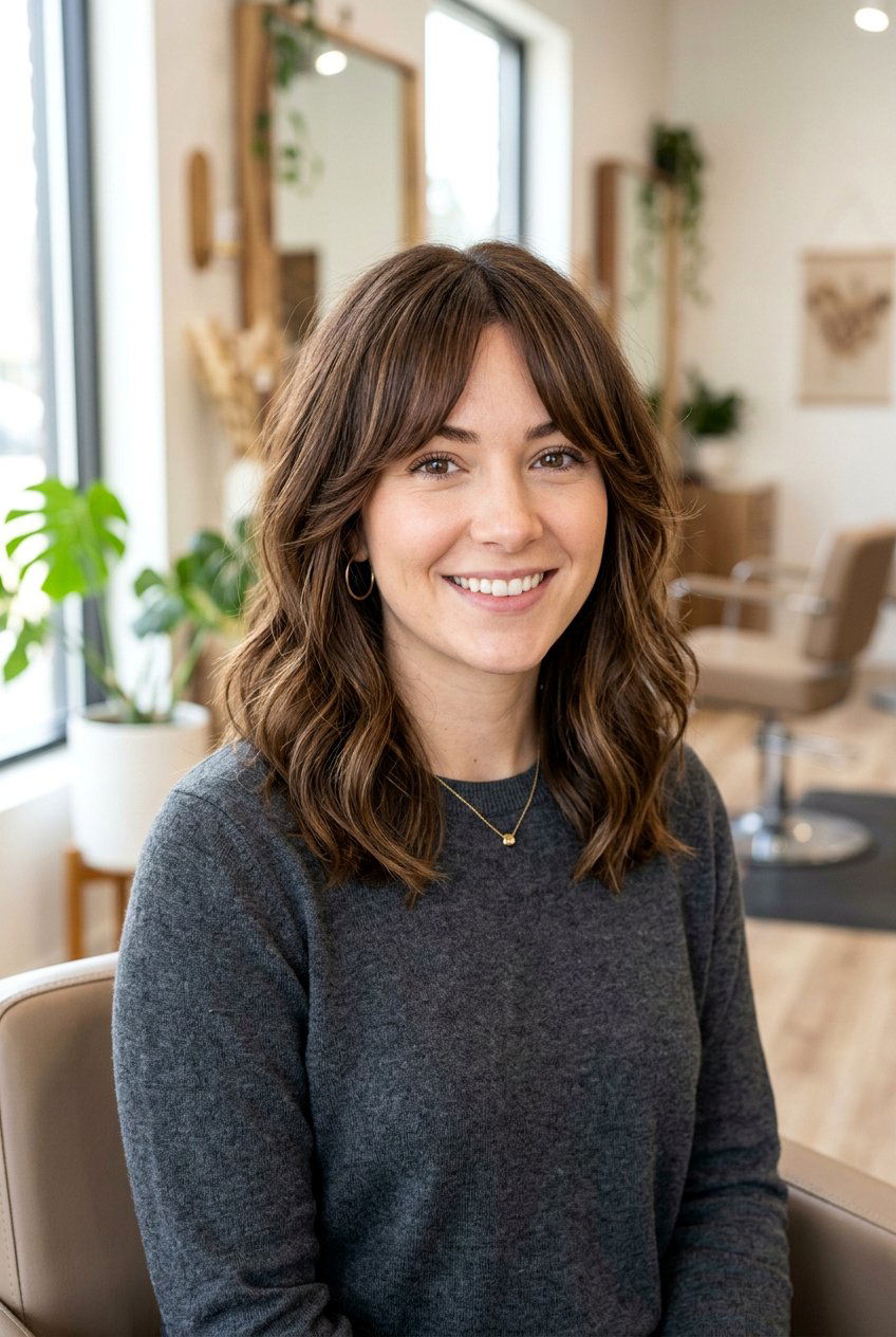 Shoulder length hair with curtain bangs - 20 curtain bangs hairstyles - 20 curtain bangs hairstyles