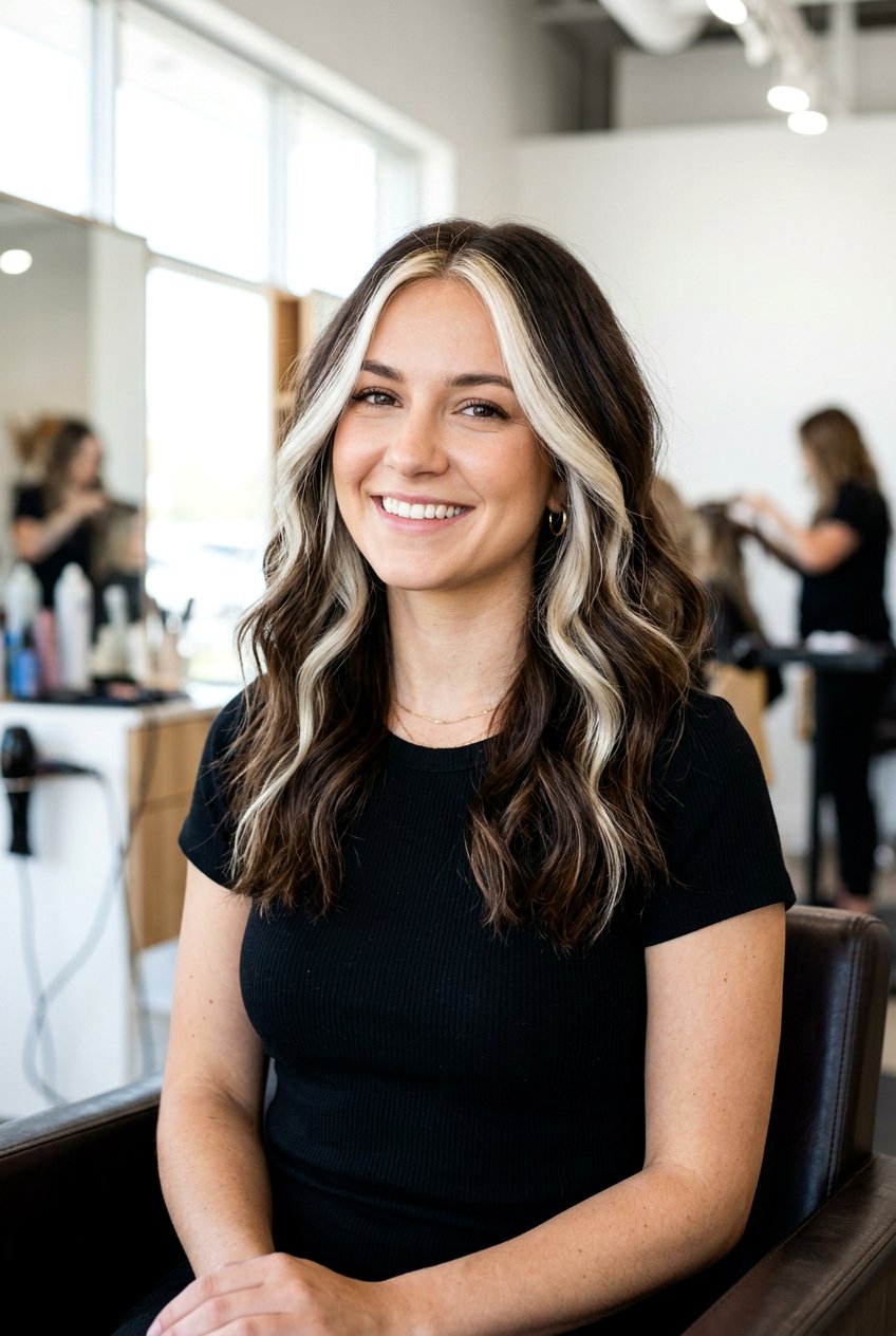 Shoulder length hair with money piece - 20 medium length hairstyles for women - 20 medium length hairstyles for women