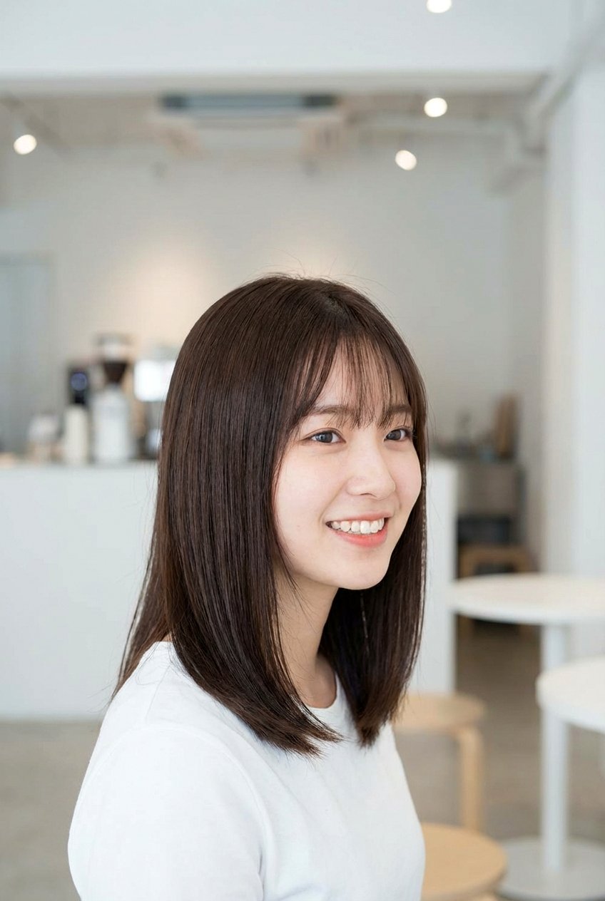 Shoulder length hair with see through bangs - 20 see through bangs - 20 see through bangs