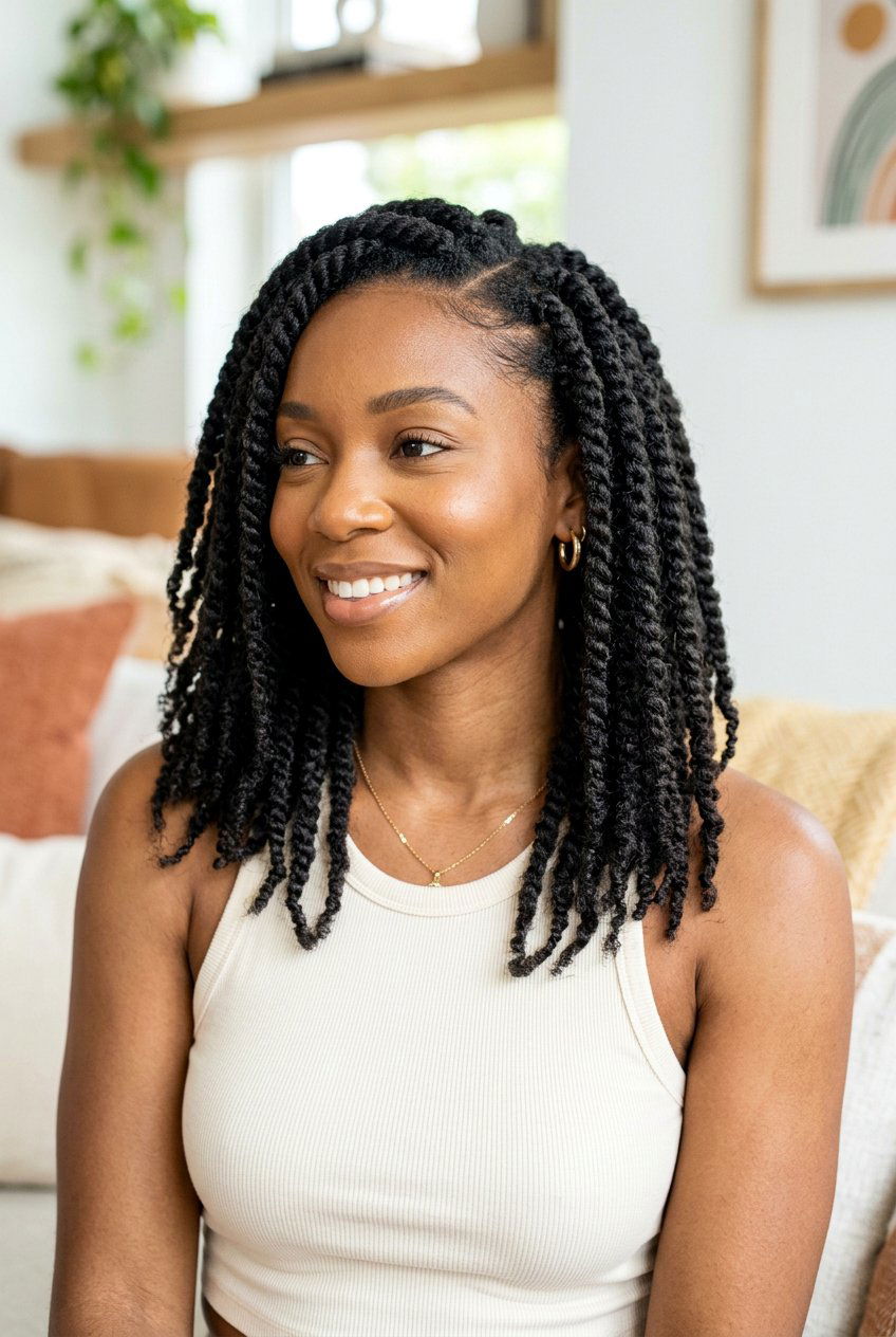 Shoulder length marley twists - 20 marley twists hairstyles - 20 marley twists hairstyles