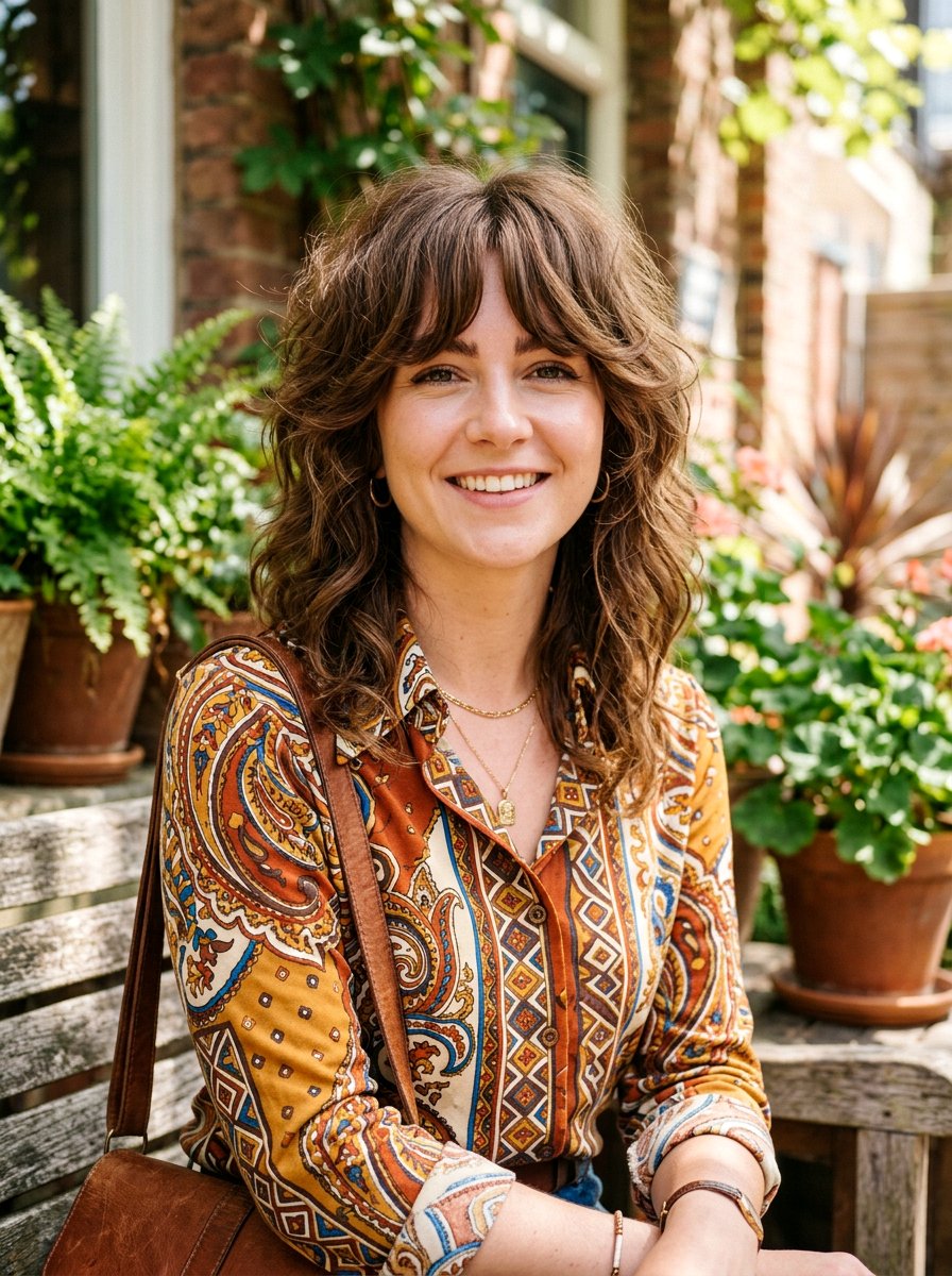 Shoulder length shag with bottle bangs - 20 shoulder length shag for thick hair - 20 shoulder length shag for thick hair