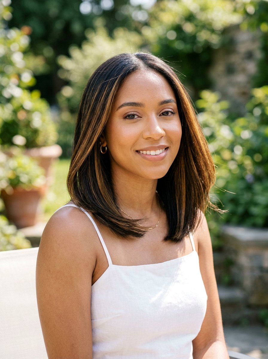 Shoulder length silk press with highlights - 20 silk press for shoulder length hair - 20 silk press for shoulder length hair