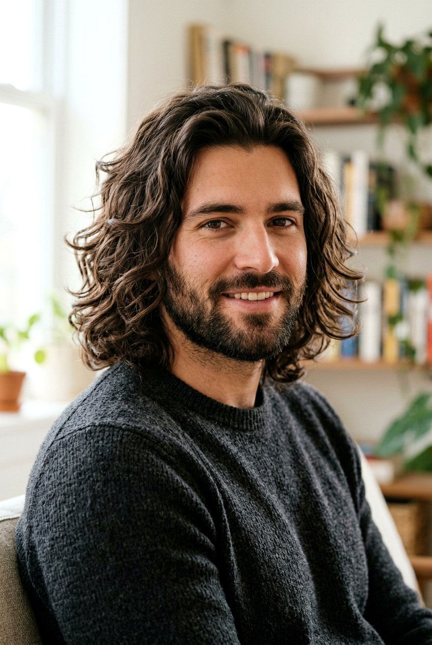 Shoulder length wavy hair - 20 wavy hairstyles for men - 20 wavy hairstyles for men