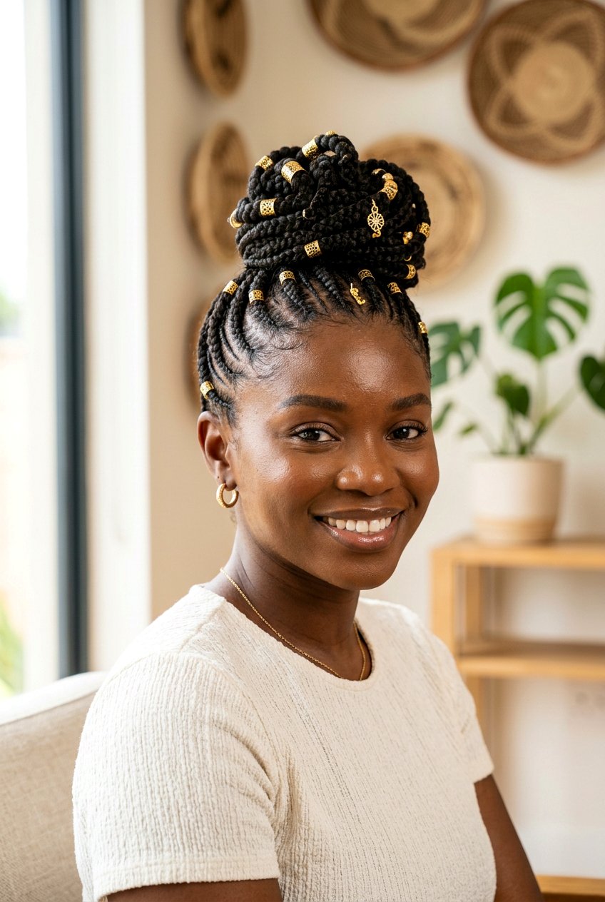 Shuku Braided Updo on Natural Hair - 20 protective styles for shoulder length natural hair - 20 protective styles for shoulder length natural hair