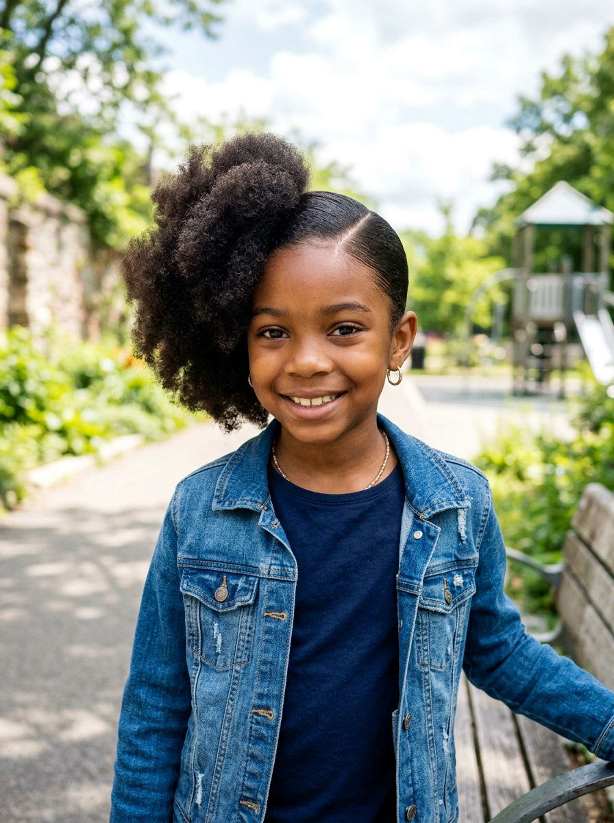 Side Afro Puff - 20 kids afro puff styles - 20 kids afro puff styles