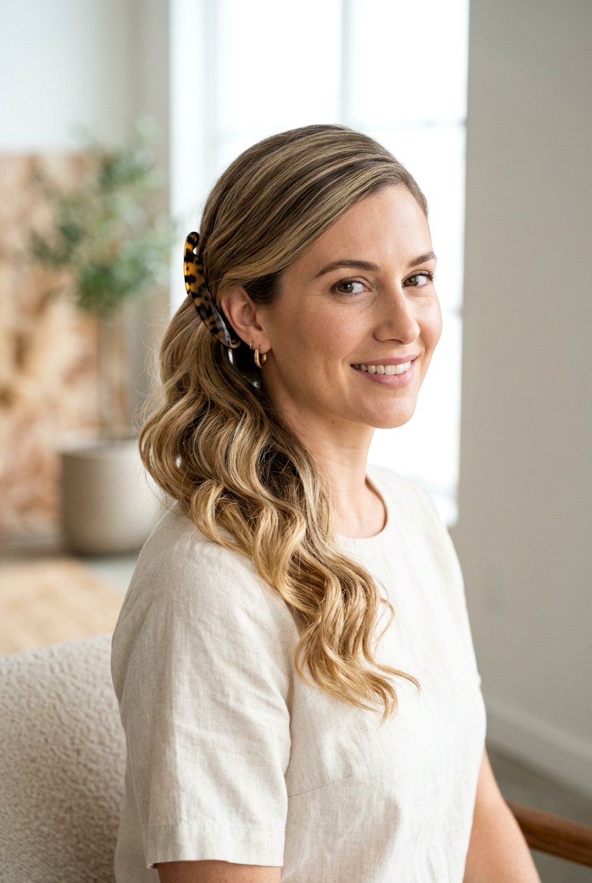 Side Banana Clip Ponytail - 20 banana clip hairstyles - 20 banana clip hairstyles